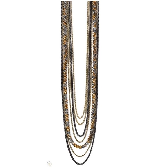 ParkLane Glam & Go Necklace Multi Strands beads and chains Toggle Closure - Picture 1 of 14